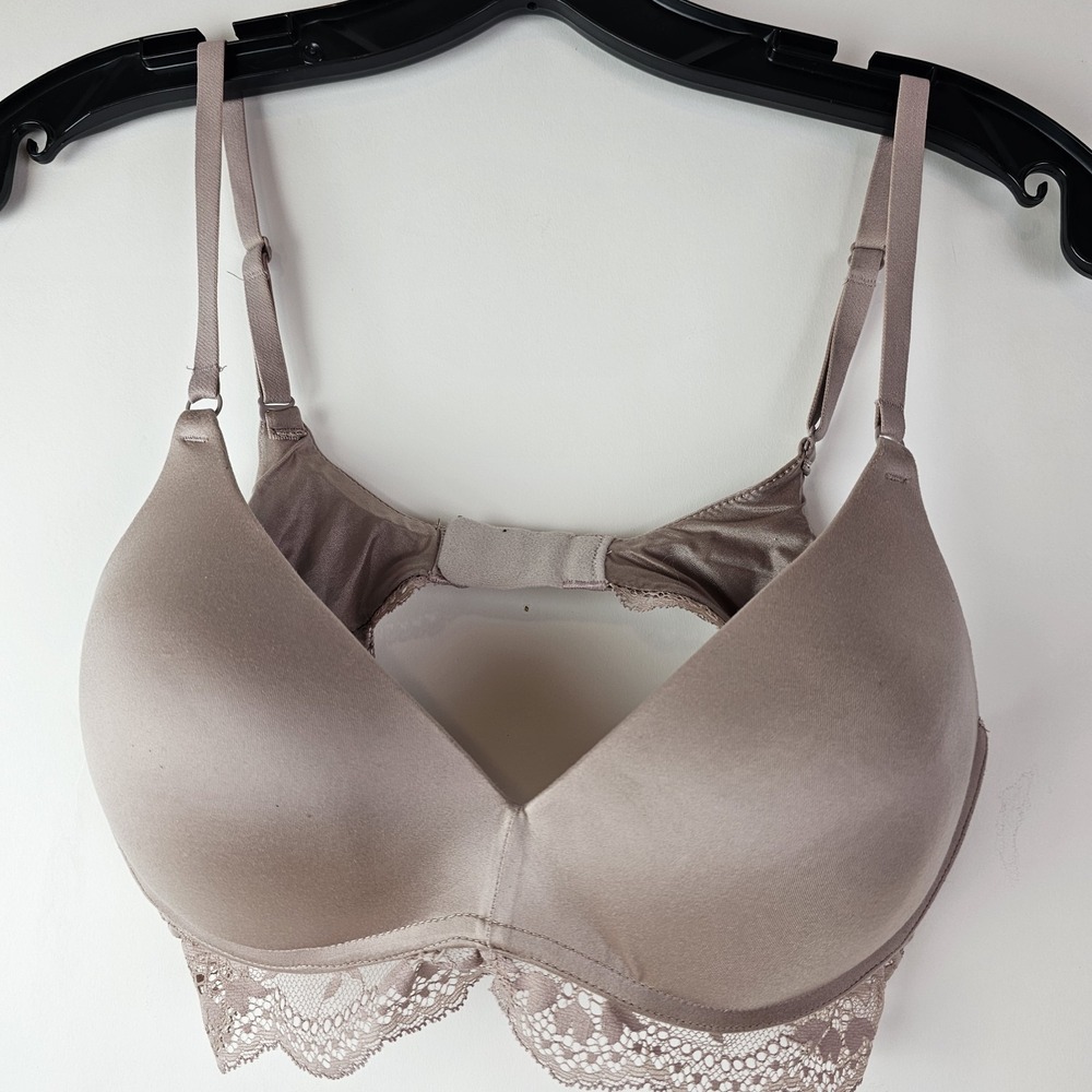 MAIDENFORM~34B~DM1196~Beige Your Lift Wireless Lace Trim Bra‎